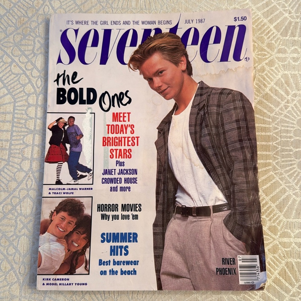 Vintage seventeen magazine River Phoenix 1987